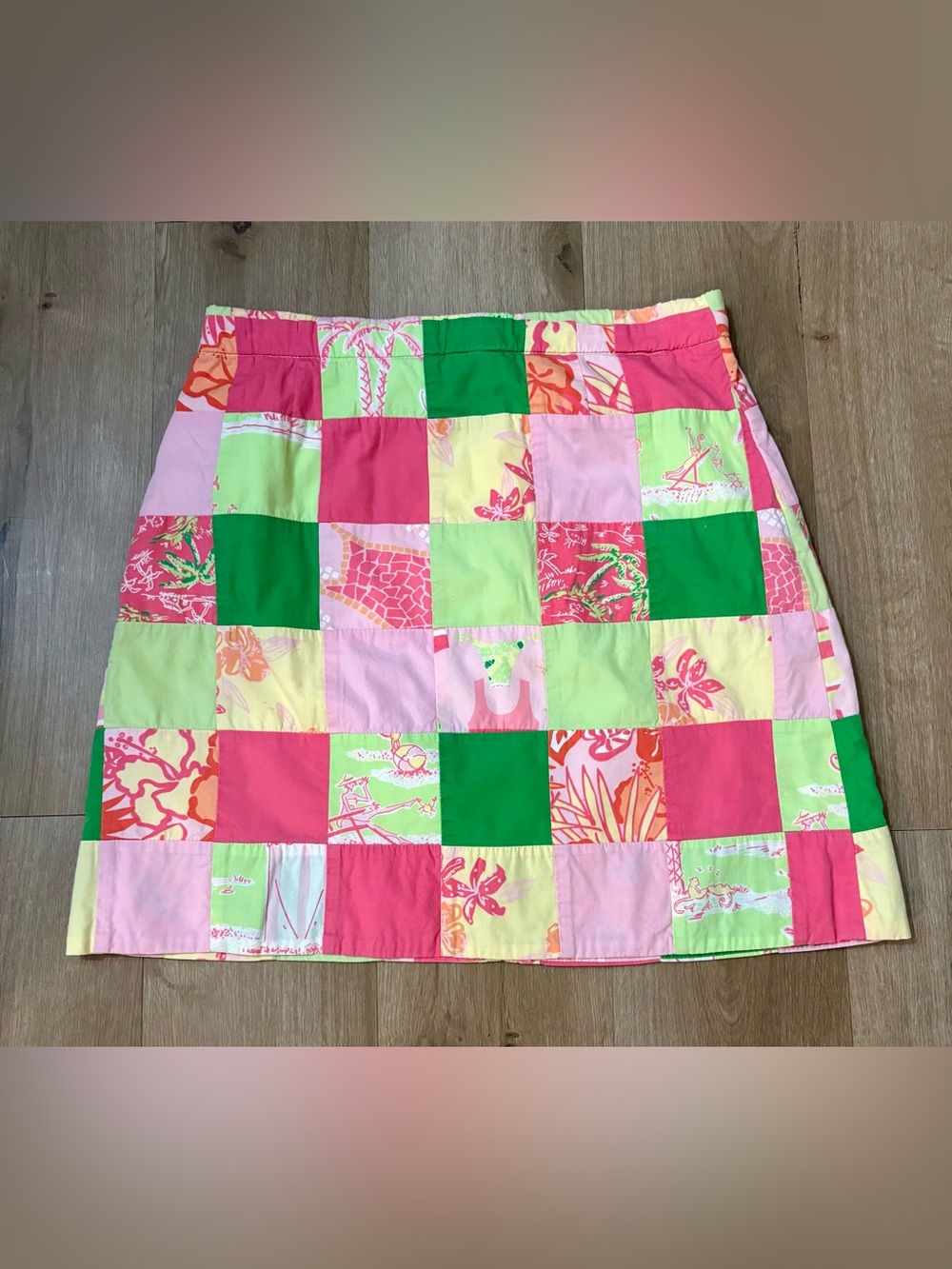 Women’s Lilly Pulitzer Patchwork Cotton Lined Mini Skirt - Size 2